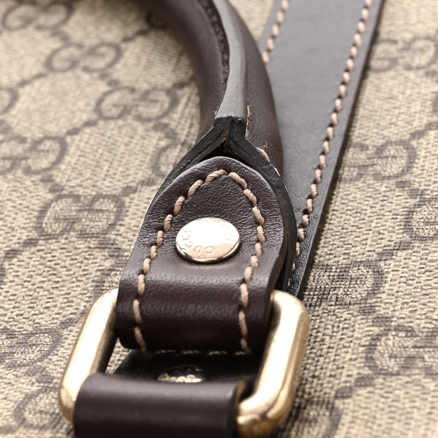 Gucci GG Supreme Monogram Selleria Calfskin Briefcase Beige Ebony Cocoa 10 of 10