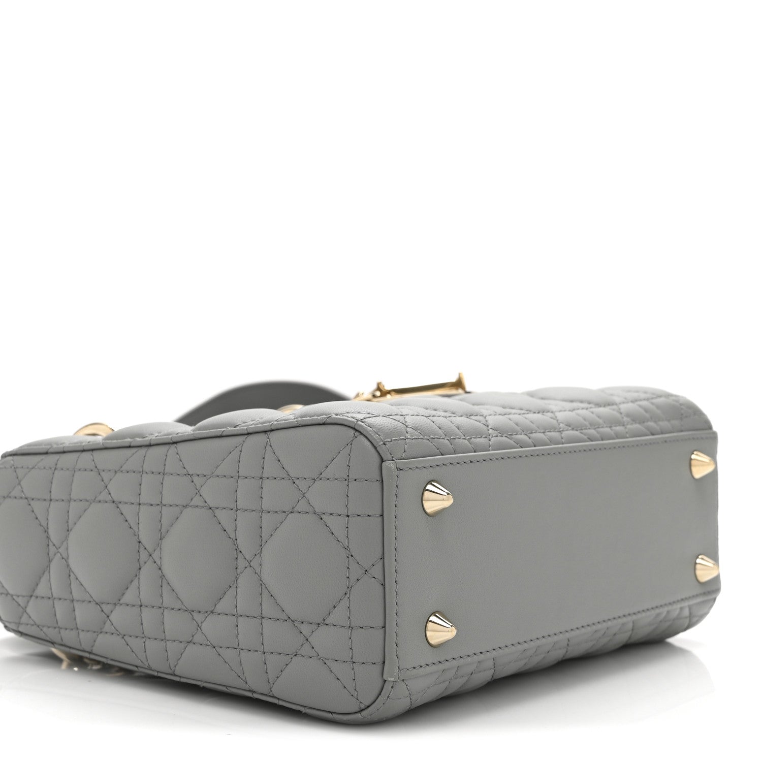 Christian Dior Lambskin Cannage Small My ABCDior Lady Dior Grey 9 of 10