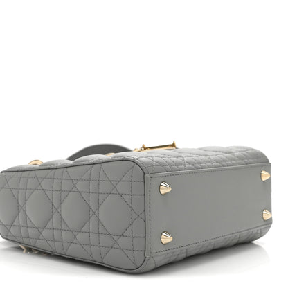 Christian Dior Lambskin Cannage Small My ABCDior Lady Dior Grey 9 of 10