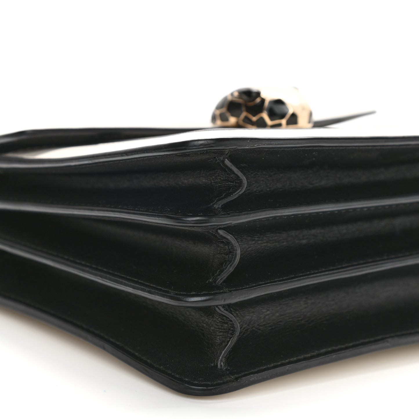 Calfskin Serpenti Forever Top Handle White Black