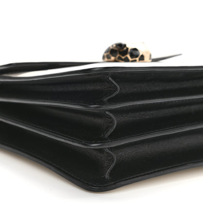 Bulgari Calfskin Serpenti Forever Top Handle White Black 8 of 14