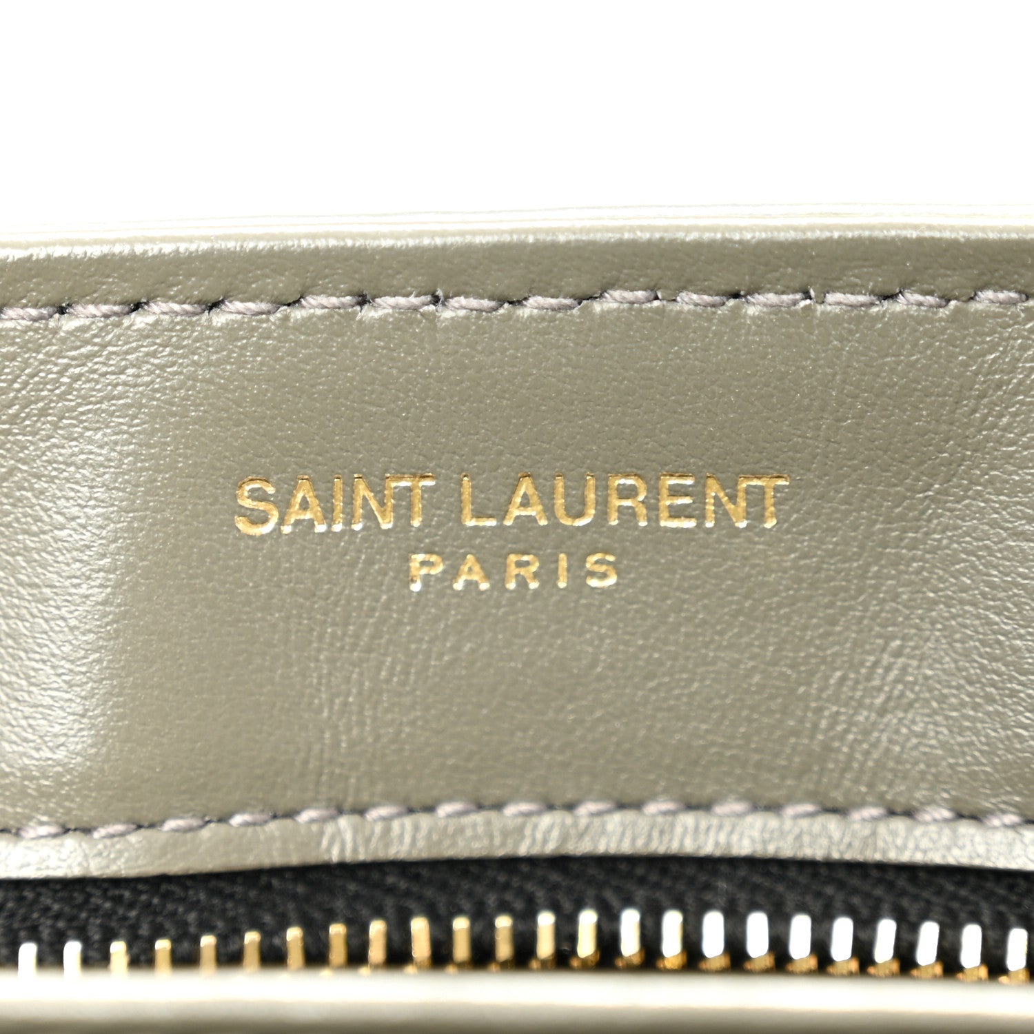 Saint Laurent Calfskin Y Quilted Monogram Toy Loulou Crossbody Bag Grey Kaki 6 of 11