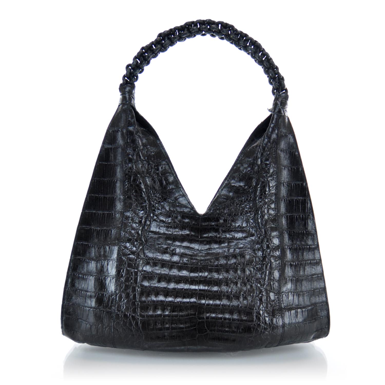 Nancy Gonzalez Crocodile Hobo Black 1 of 10