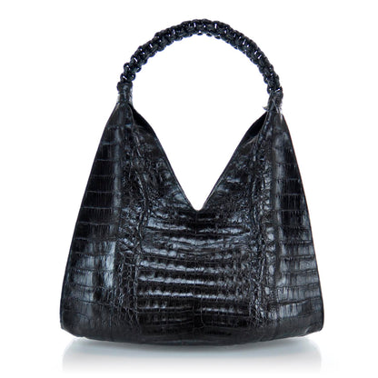 Nancy Gonzalez Crocodile Hobo Black 1 of 10