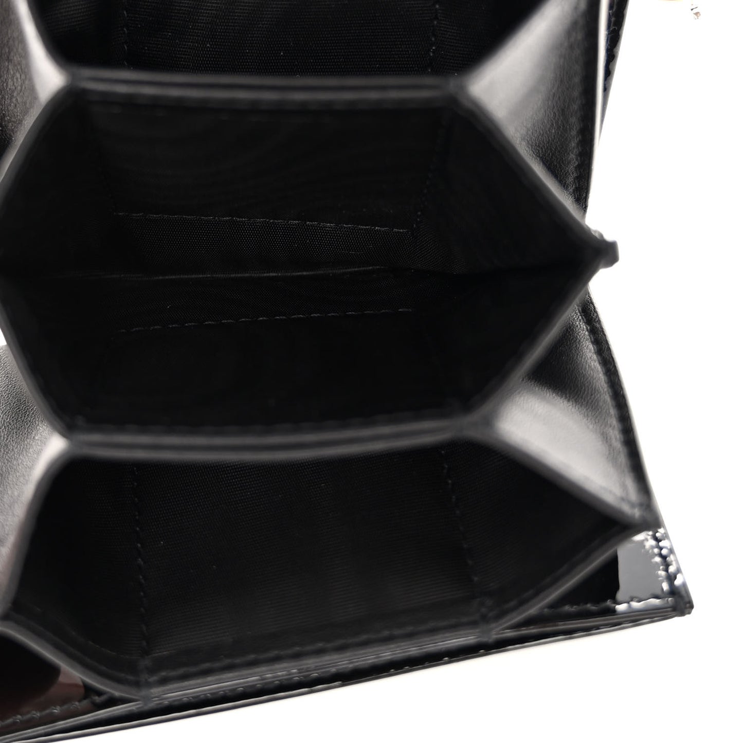 Patent Cannage Nano Lady Dior Card Holder Black