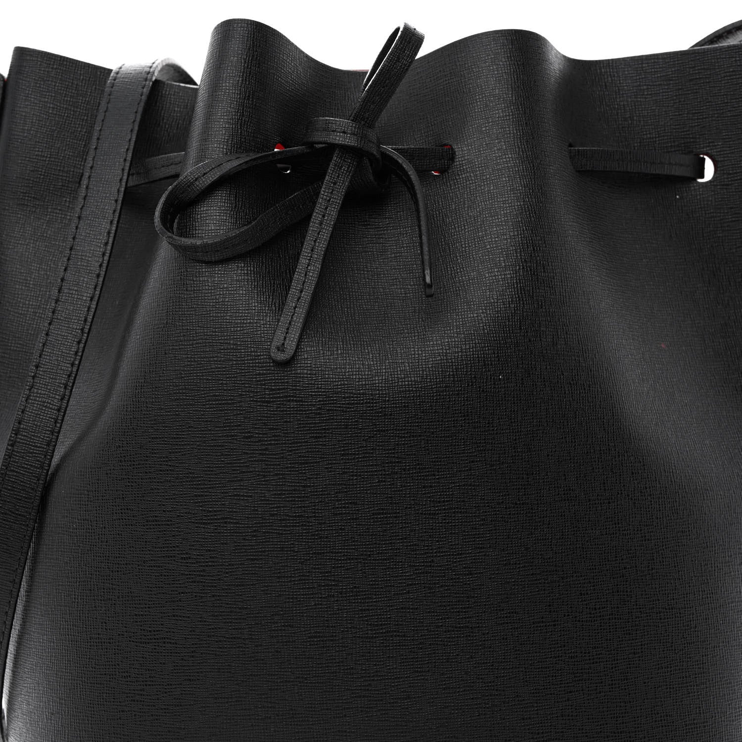 Mansur Gavriel Saffiano Bucket Bag Black Flamma 8 of 15