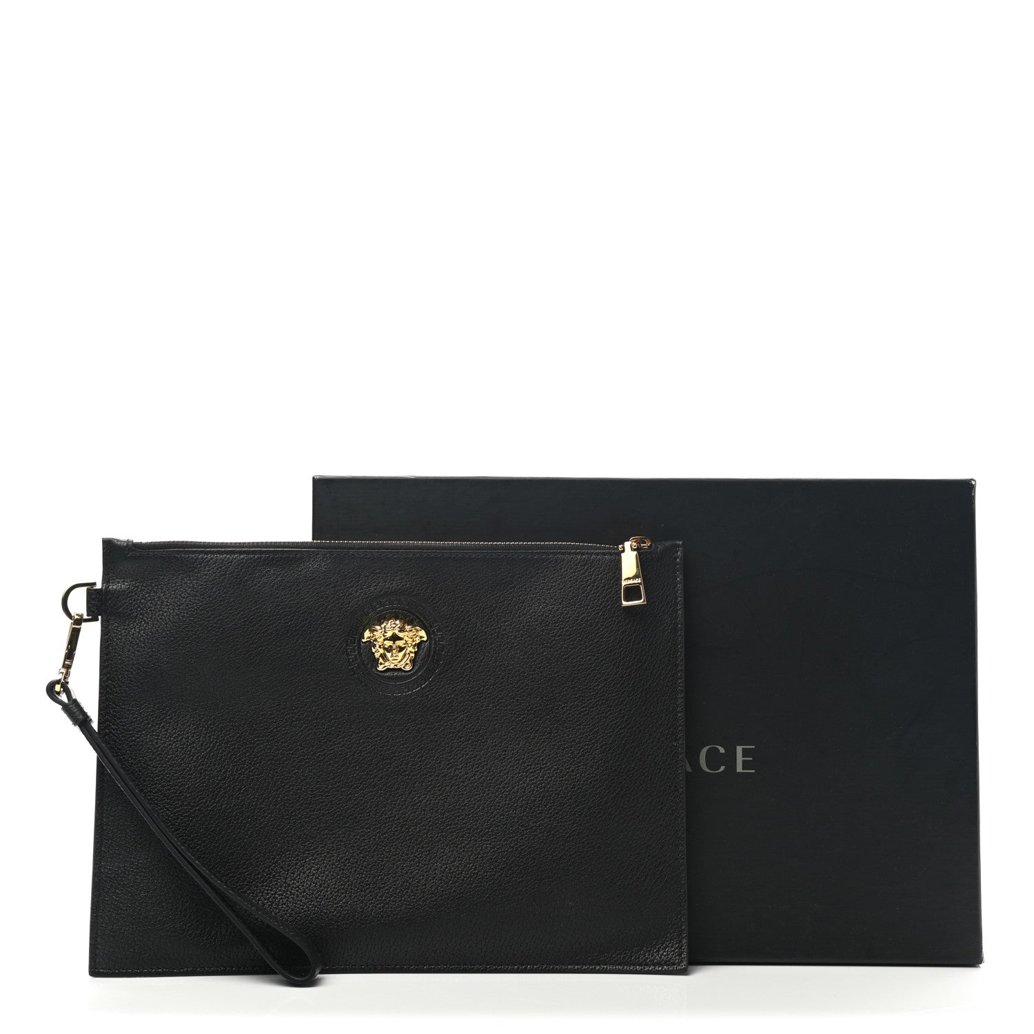 Versace Grained Calfskin La Medusa Pouch Black 10 of 10