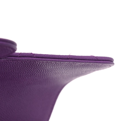 Chanel Caviar Quilted Large Gusset Flap Wallet Purple 11 of 13