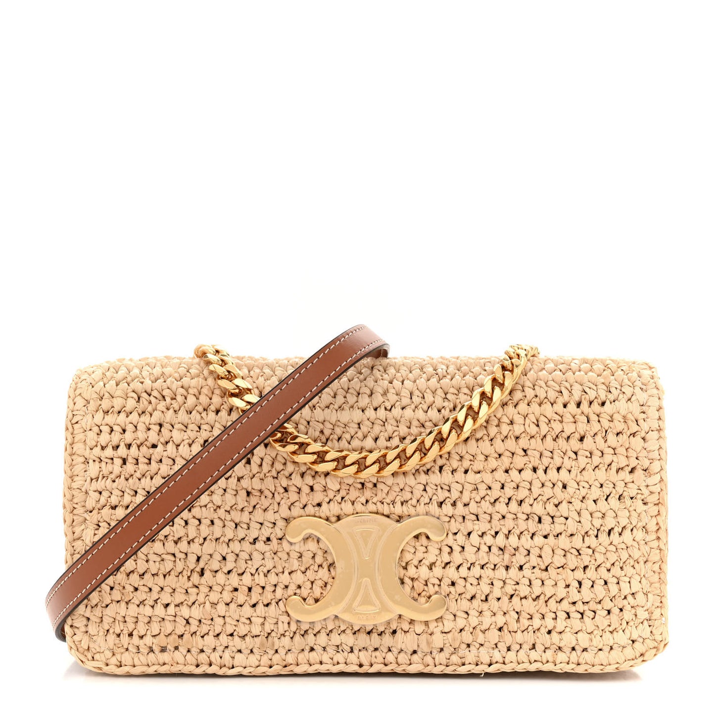 Raffia Calfskin Multipochette Natural