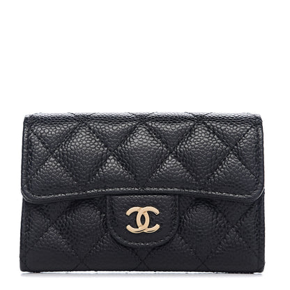Chanel Caviar Quilted Flap Card Holder Black 1 of 8