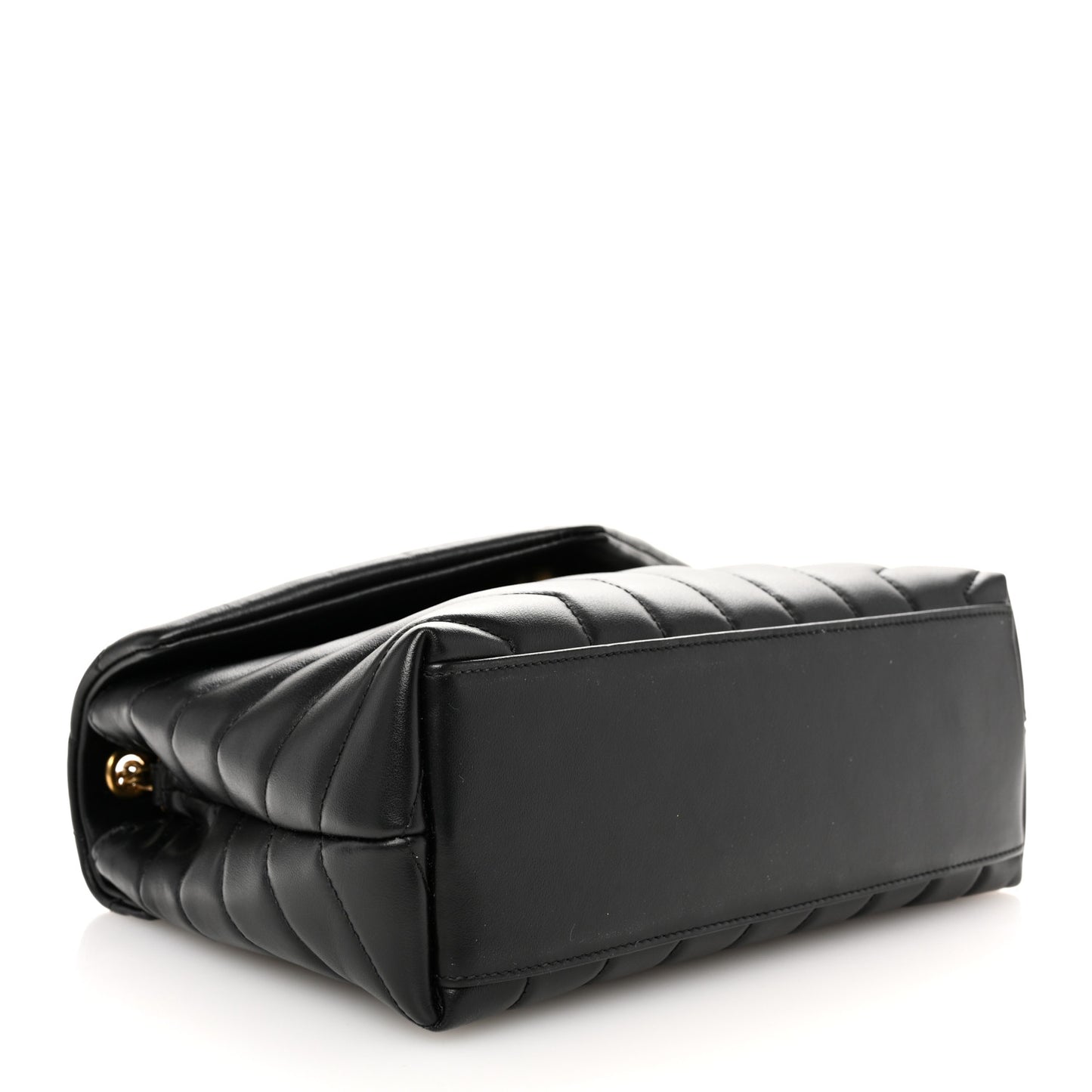Calfskin Y Quilted Monogram Small Loulou Chain Satchel Black