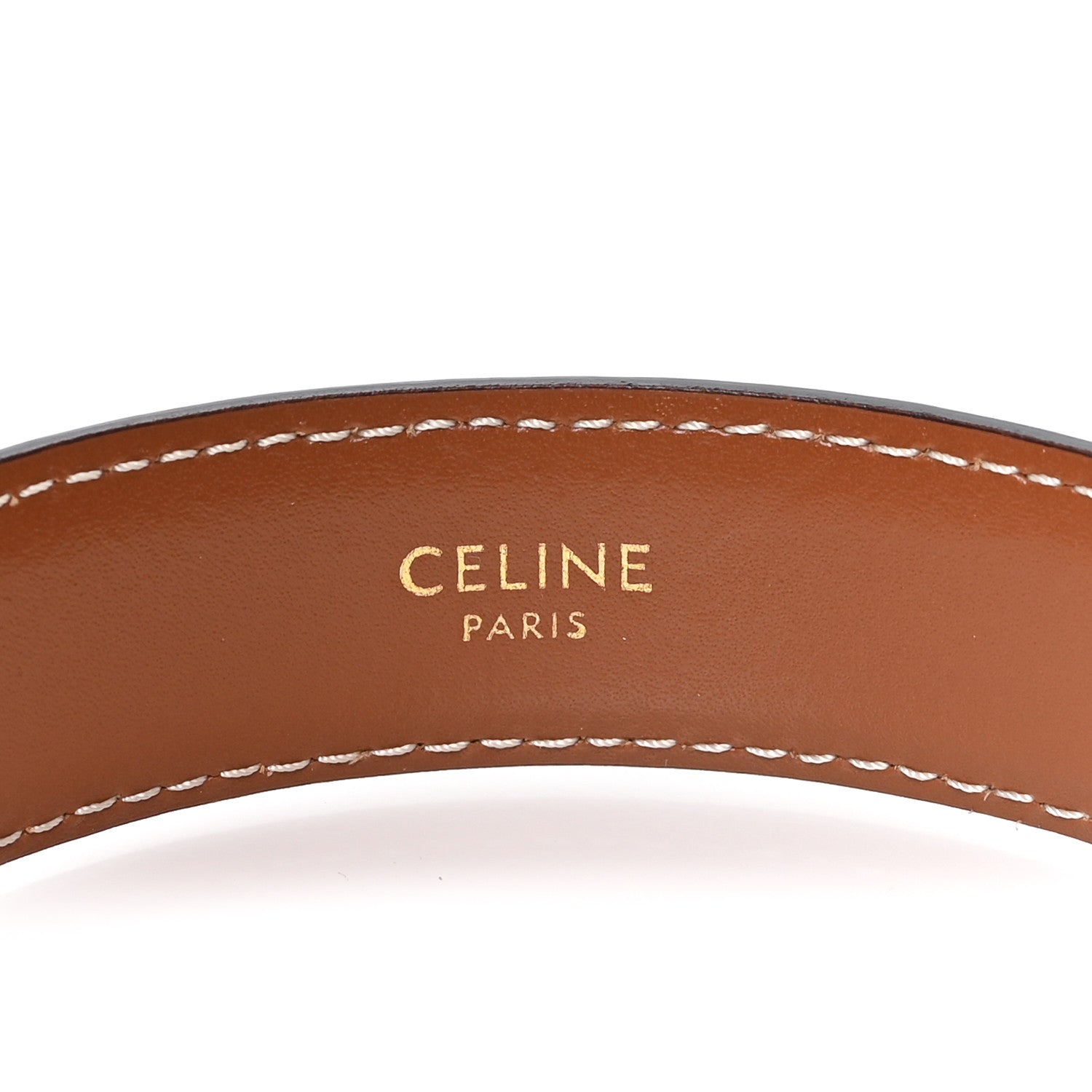 Celine Box Calfskin Medium 25mm Triomphe Belt 75 30 Tan 3 of 6