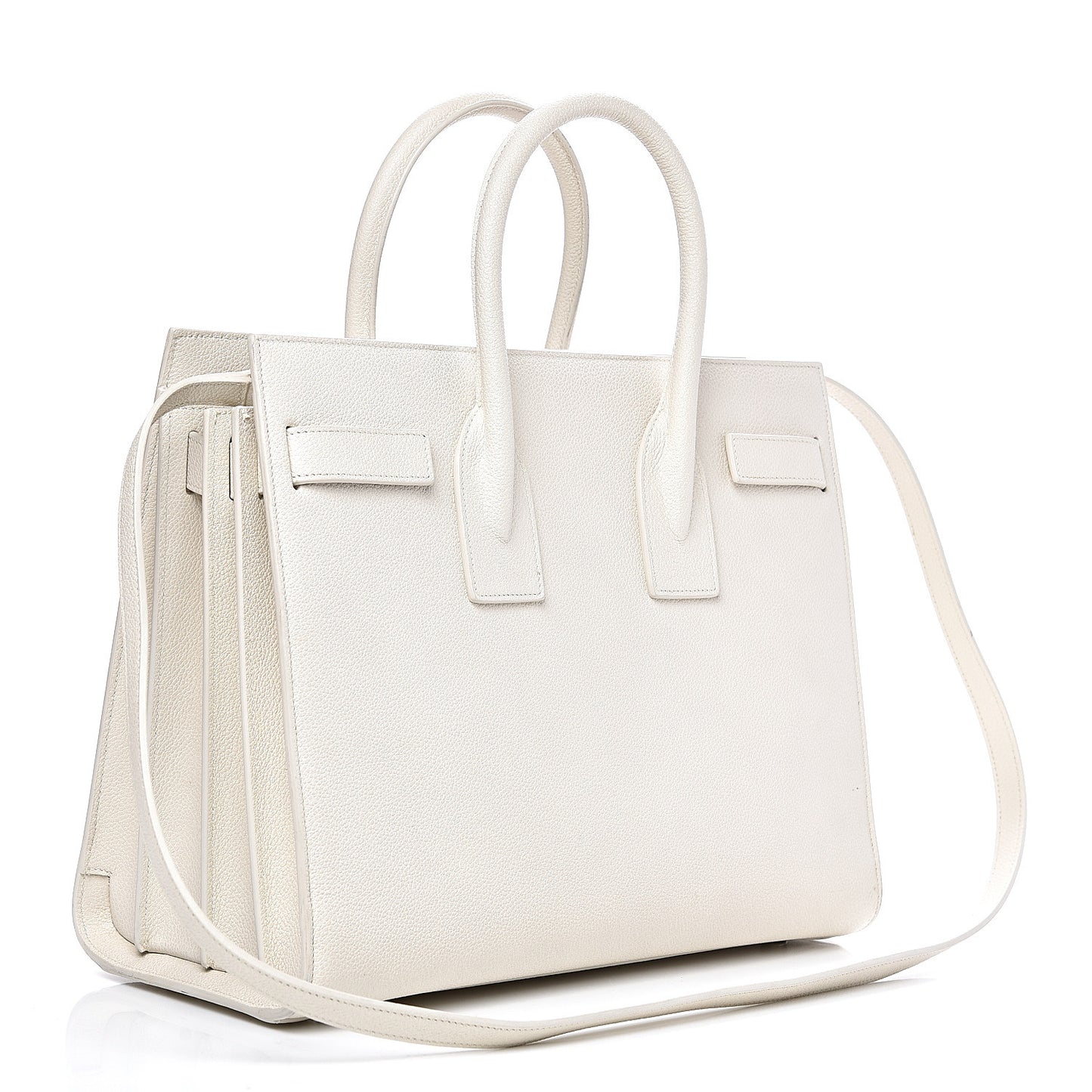 Grained Calfskin Small Sac De Jour Dove White