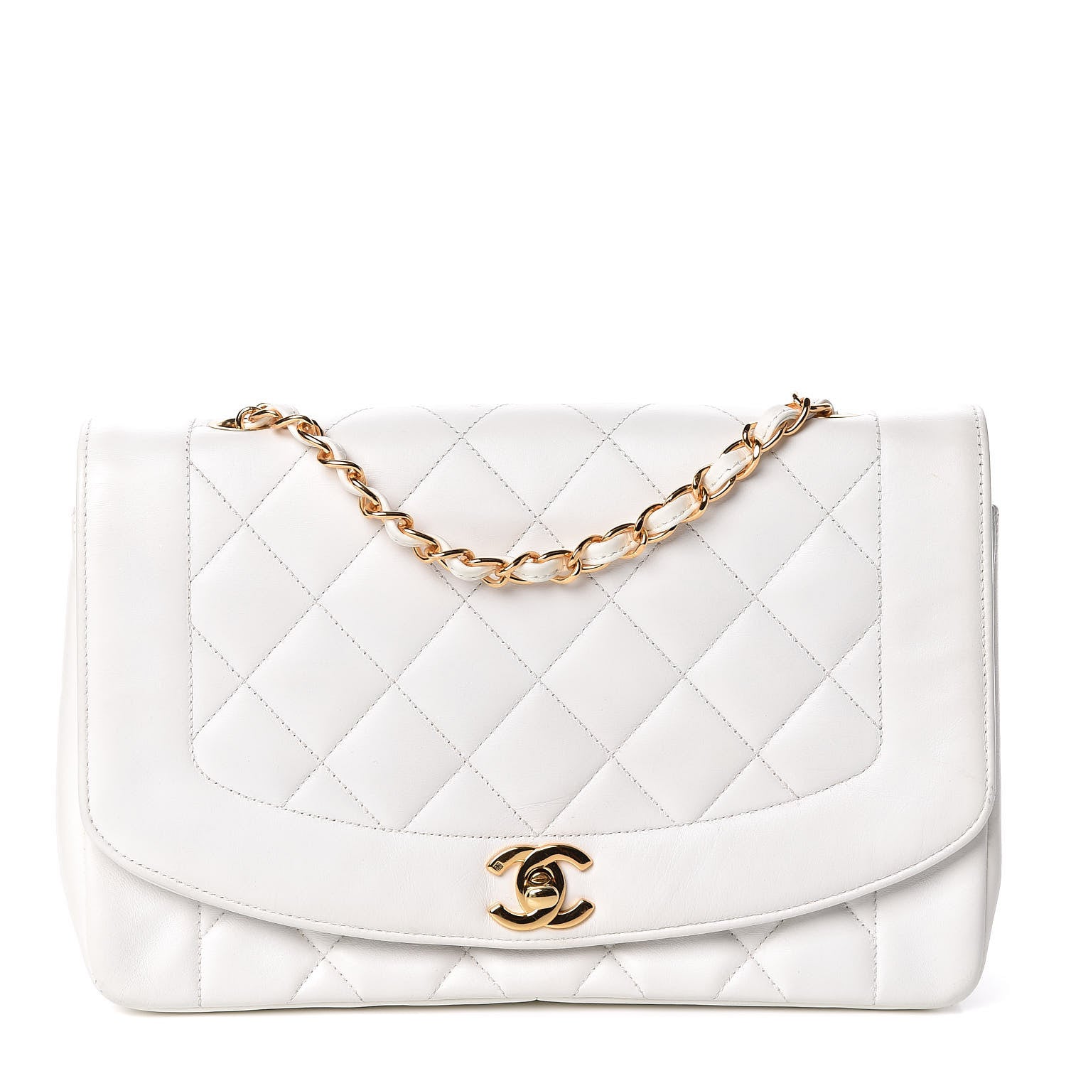 Chanel Lambskin Quilted Medium Single Flap White 1 of 13