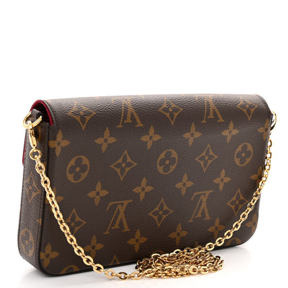 Louis Vuitton Monogram Pochette Felicie Chain Wallet Fuchsia 4 of 11