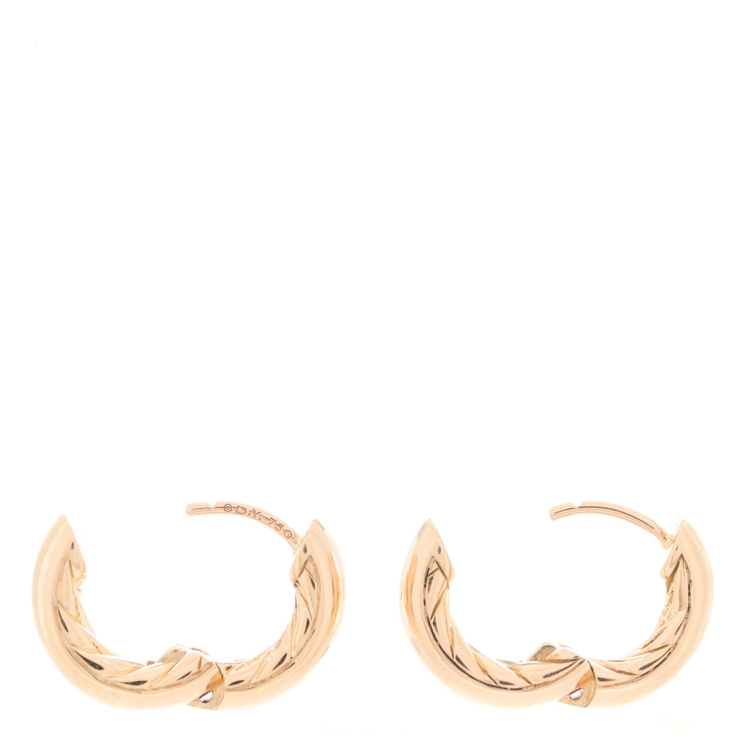 David Yurman 18K Rose Gold Mercer Micro Hoop Earrings 3 of 4