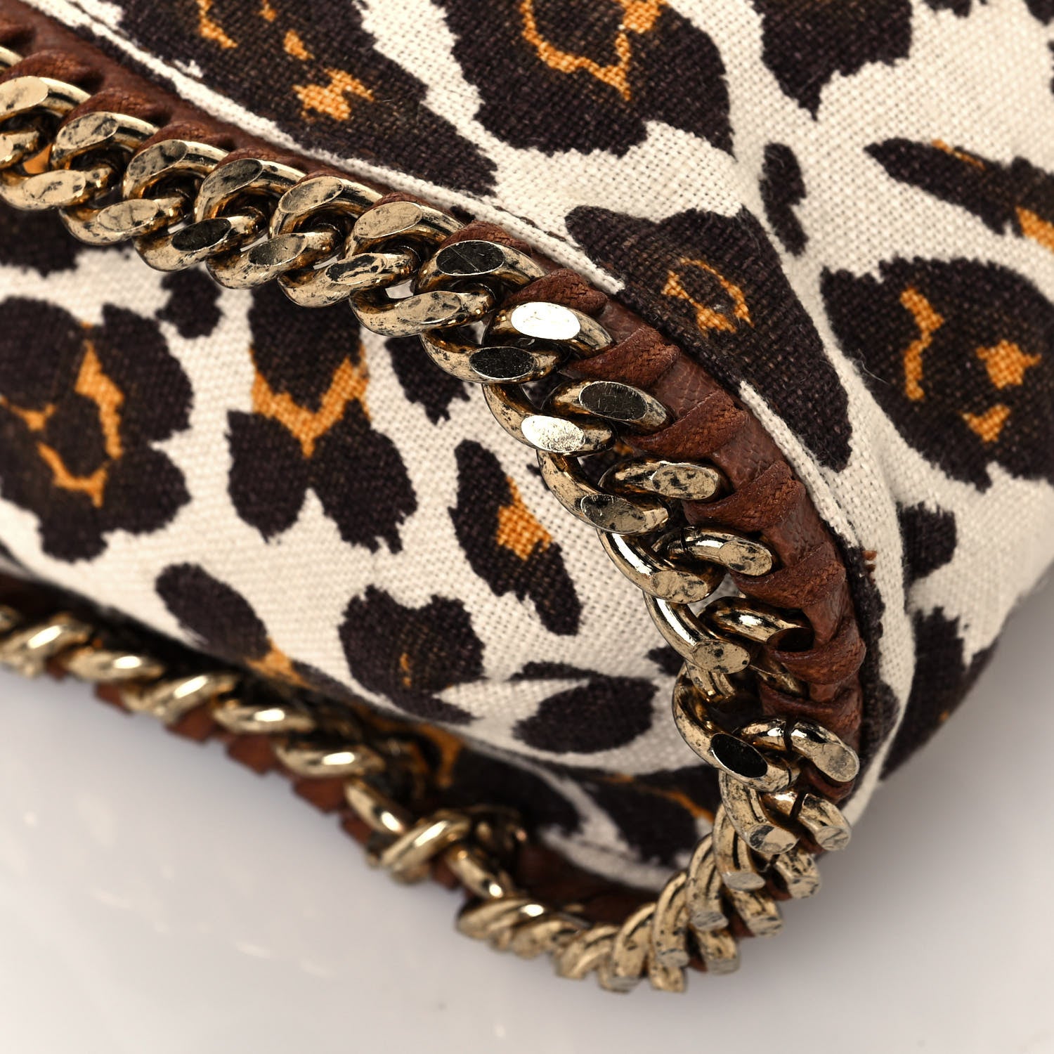 Stella McCartney Linen Leopard Small Falabella Tote 9 of 12