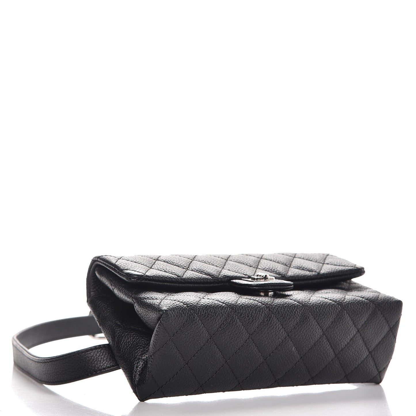 Grained Calfskin Quilted 2.55 Reissue Flap Belt Bag Clutch Black