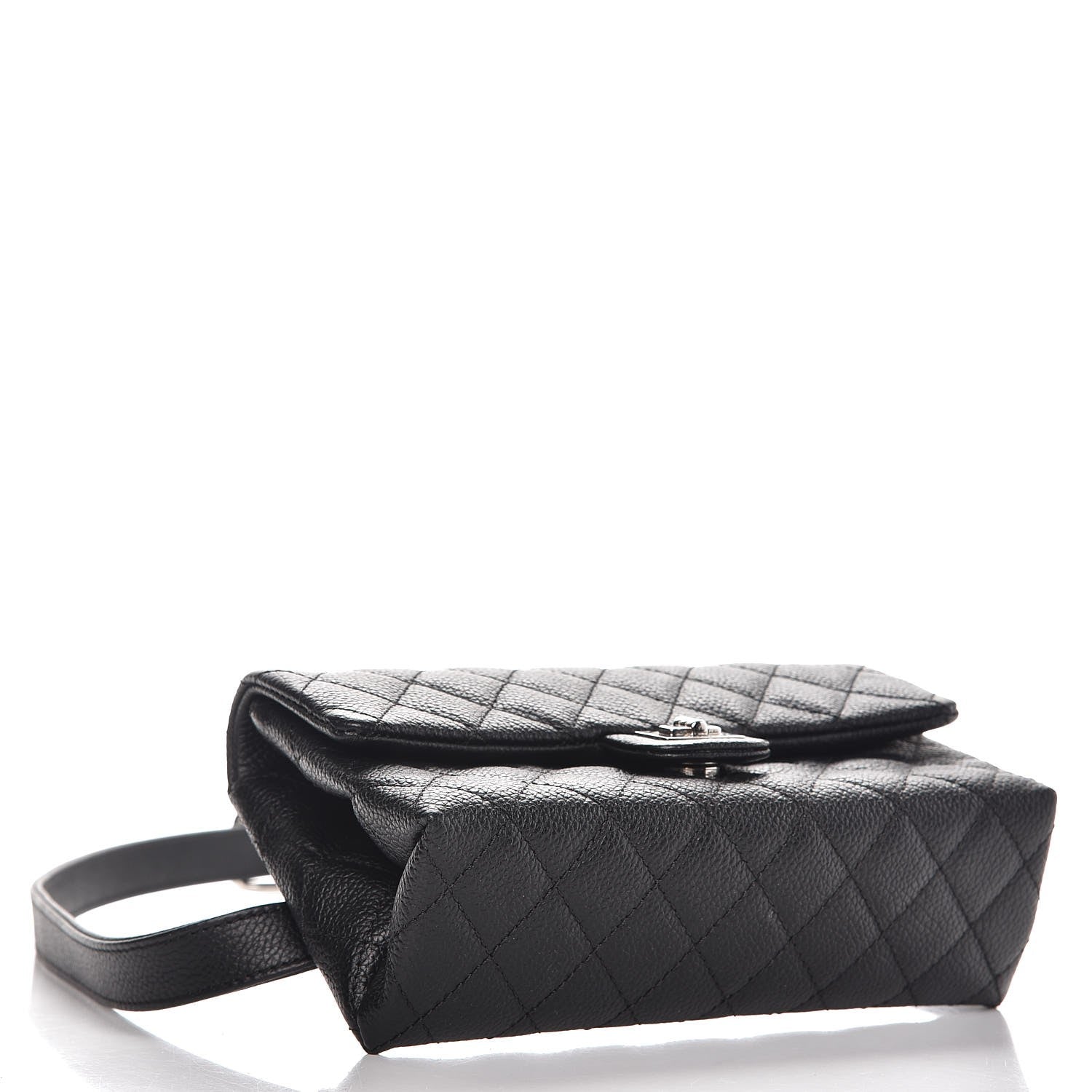 Chanel Grained Calfskin Quilted 2.55 Reissue Flap Belt Bag Clutch Black 4 of 9