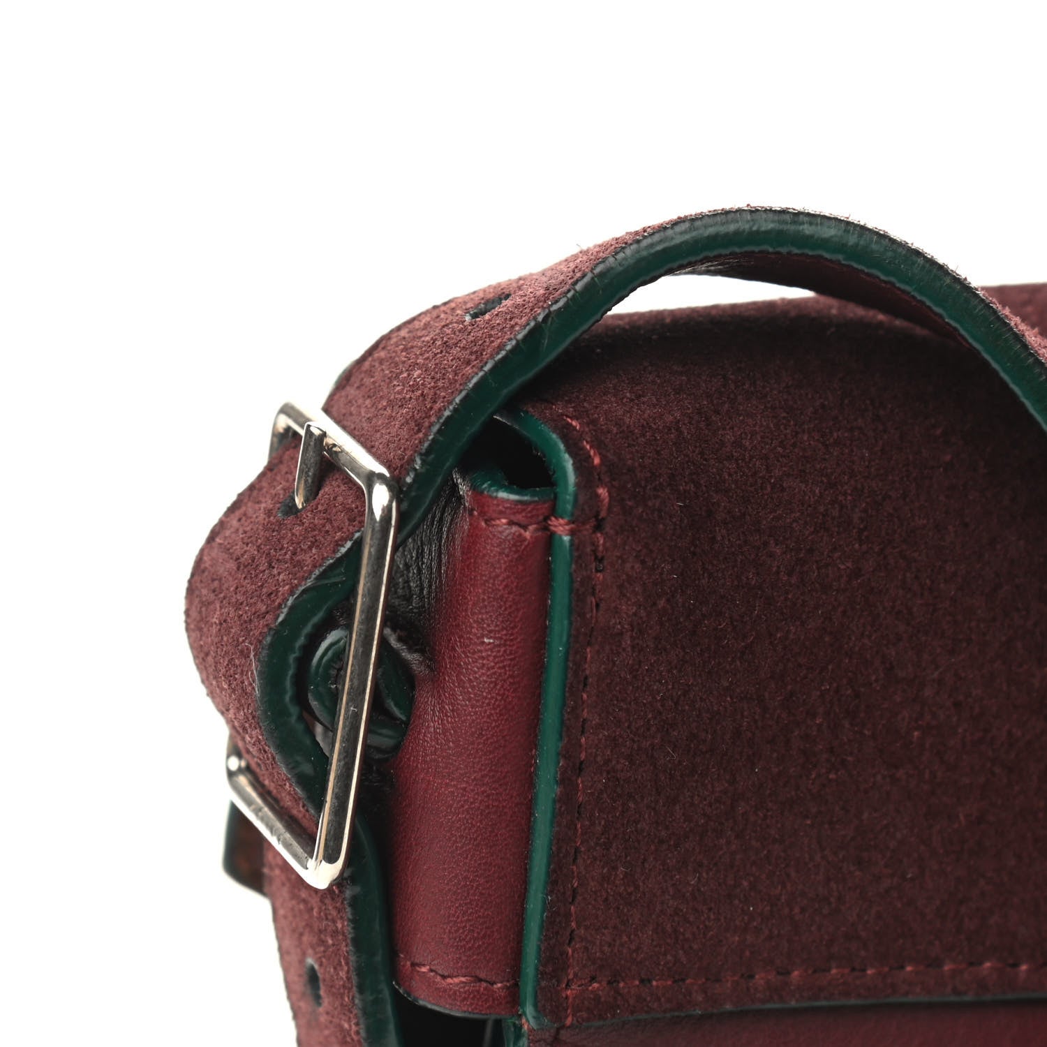 Celine Suede Calfskin Pony Hair Medium Tri-Color Diamond Shoulder Bag Blood 4 of 14
