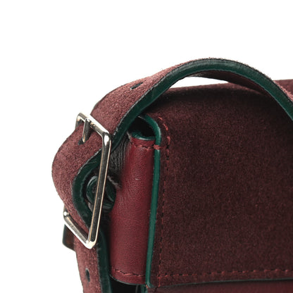 Celine Suede Calfskin Pony Hair Medium Tri-Color Diamond Shoulder Bag Blood 4 of 14