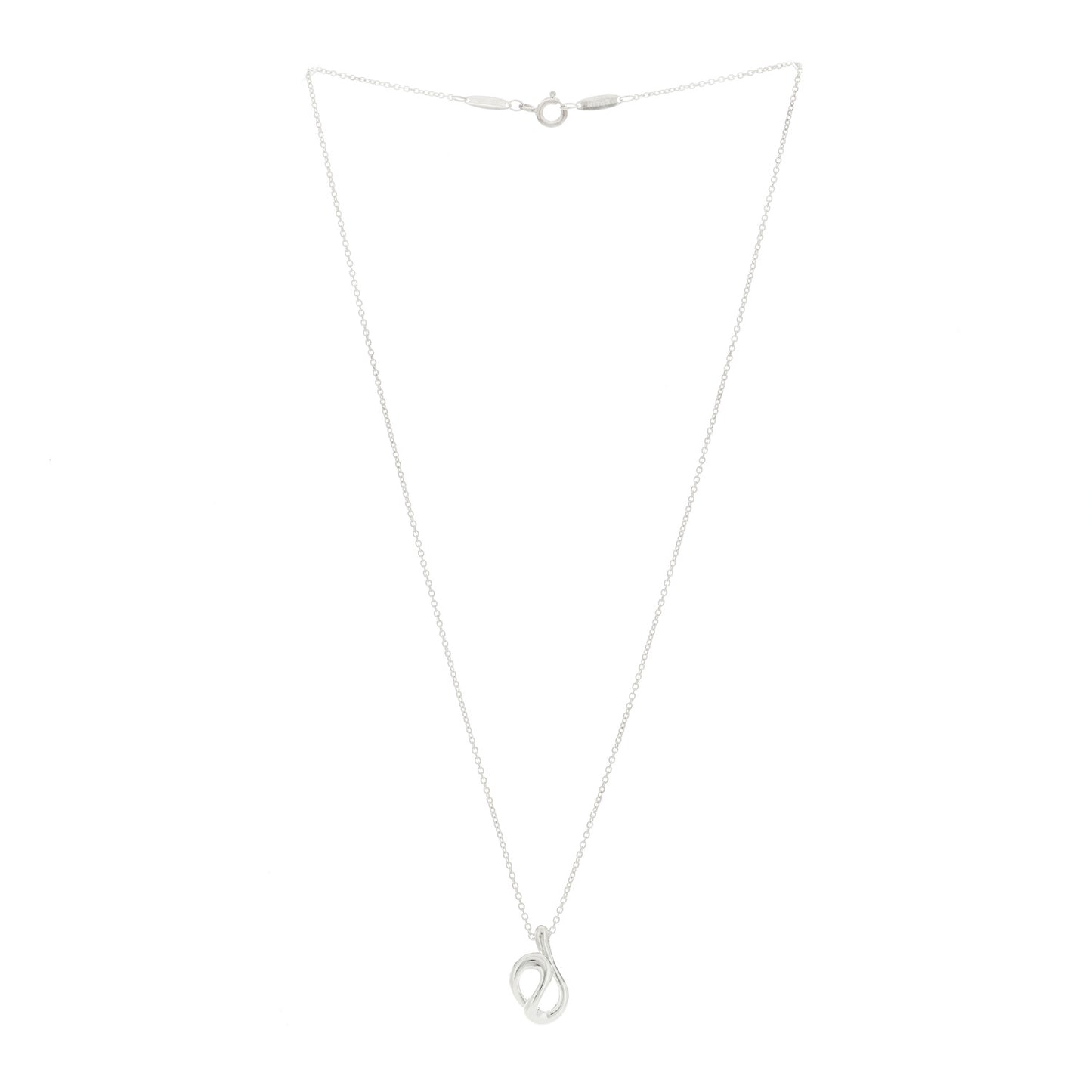Sterling Silver Elsa Peretti Open Wave Pendant Necklace