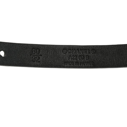 Chanel Calfskin Chain Logo Skinny Belt 80 32 Black 5 of 6