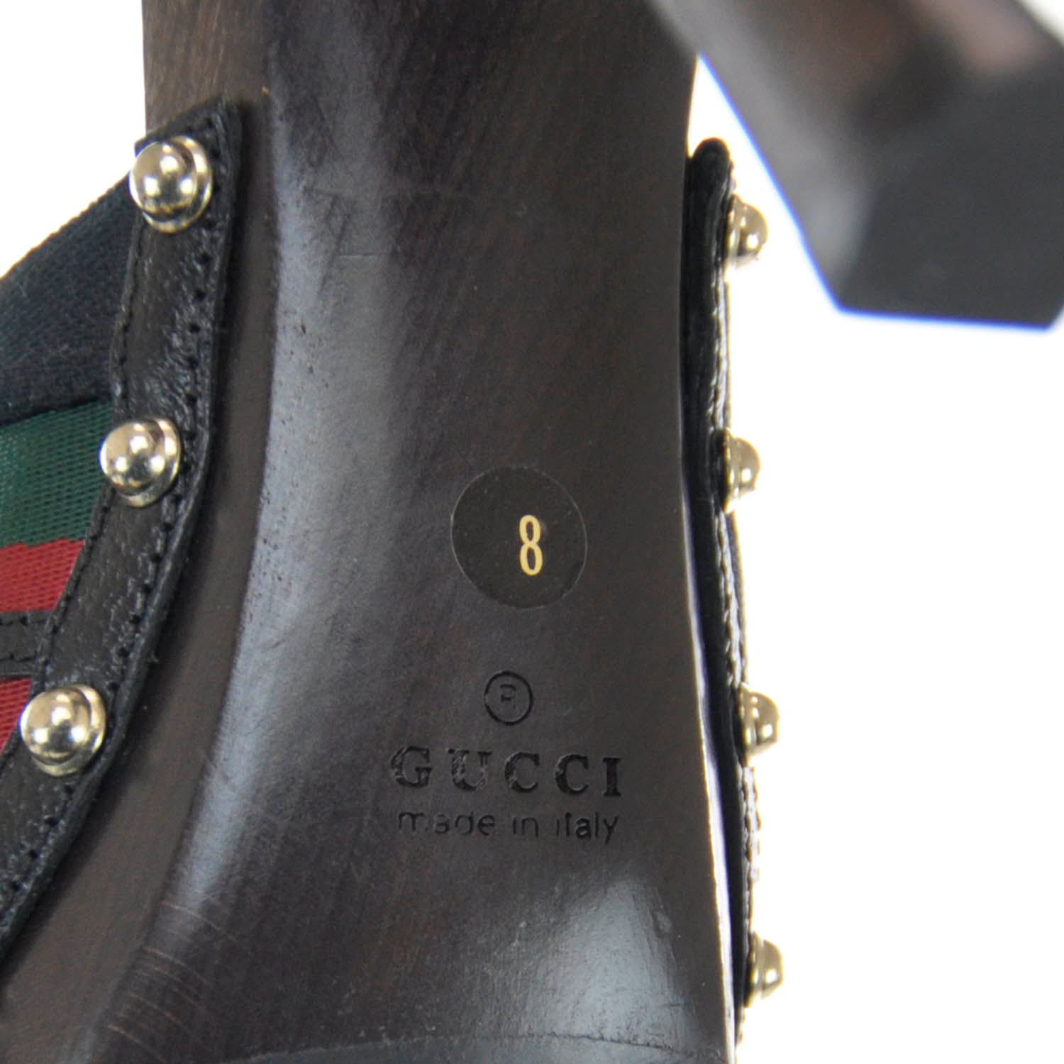 Gucci Monogram Wooden Horsebit Heels 8 Black 6 of 6