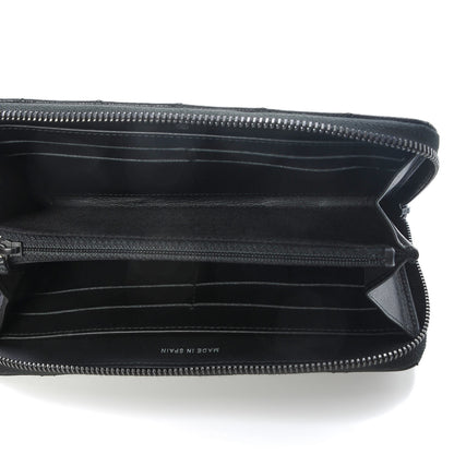 Chanel Crumpled Calfskin Quilted Large Zip Around Wallet So Black 5 of 8