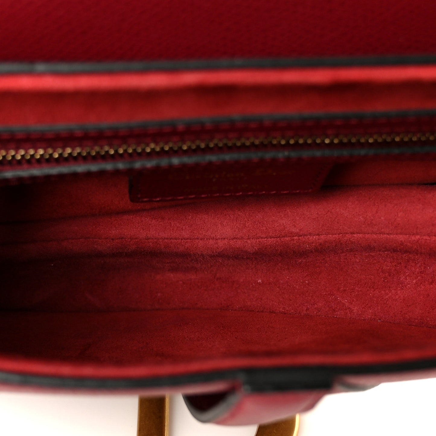 Grained Calfskin Saddle Bag Red