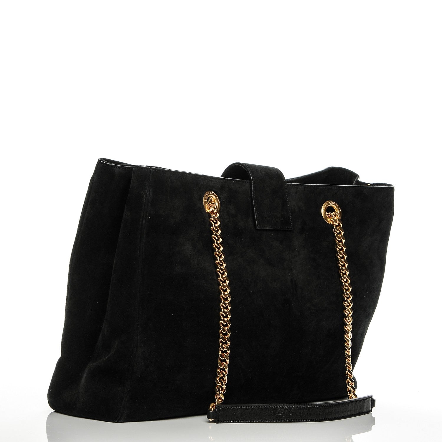 Saint Laurent Suede Monogram Cassandre Shopper Black 3 of 6