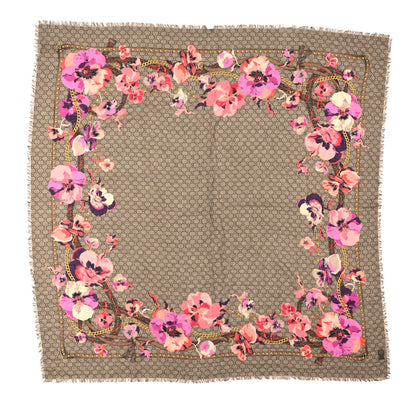 Gucci Wool Jacquard GG Monogram Big Panshie Fringe Shawl Roseate Beige 1 of 3