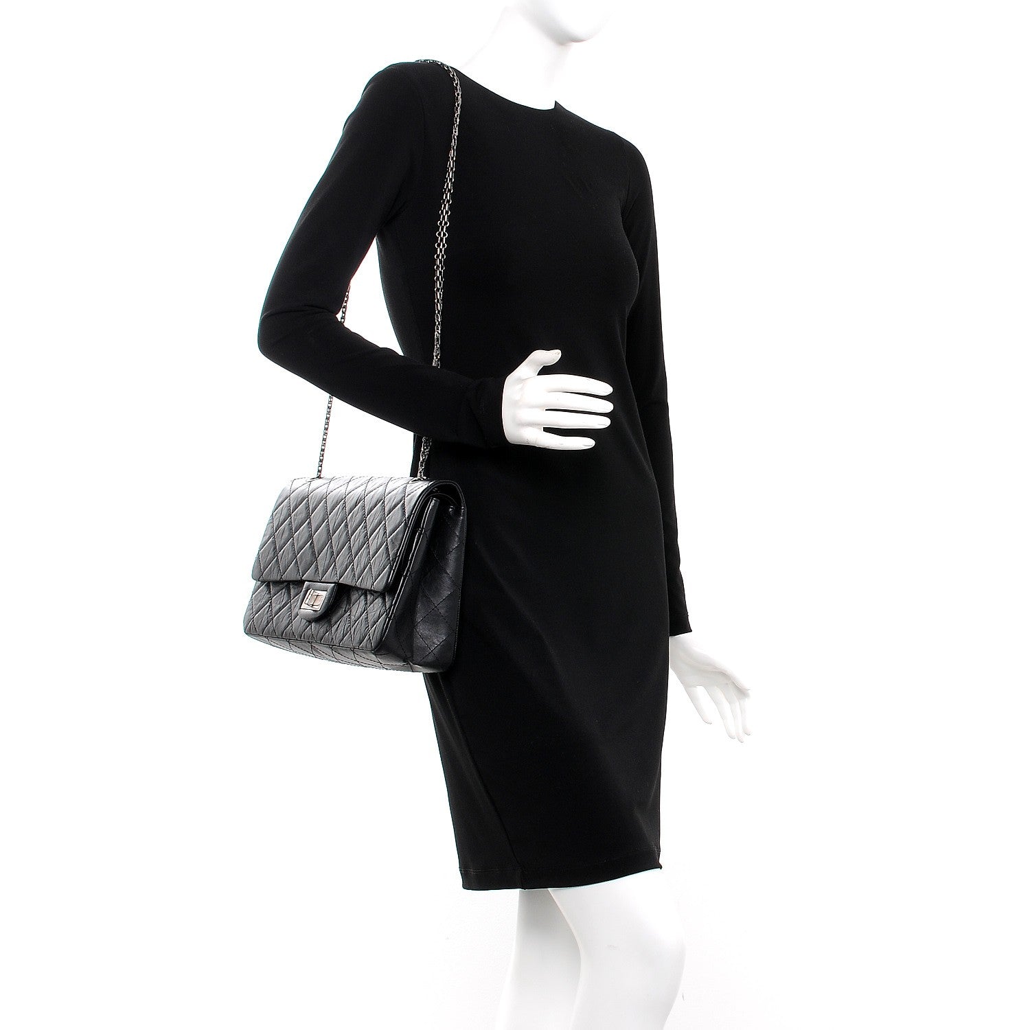 Chanel Aged Calfskin Quilted 2.55 Reissue 227 Flap Black 2 of 9