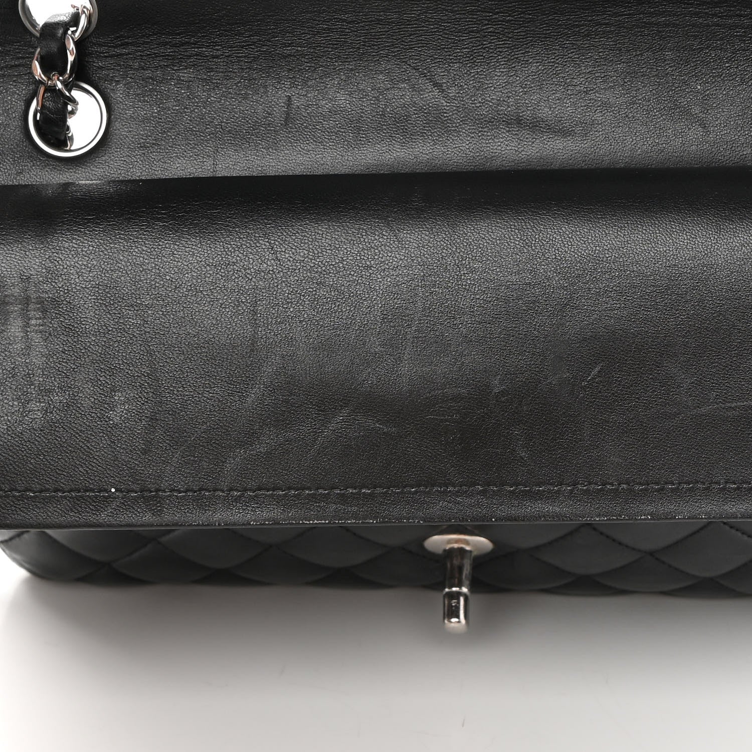 Chanel Lambskin Quilted Medium Double Flap Black 15 of 21