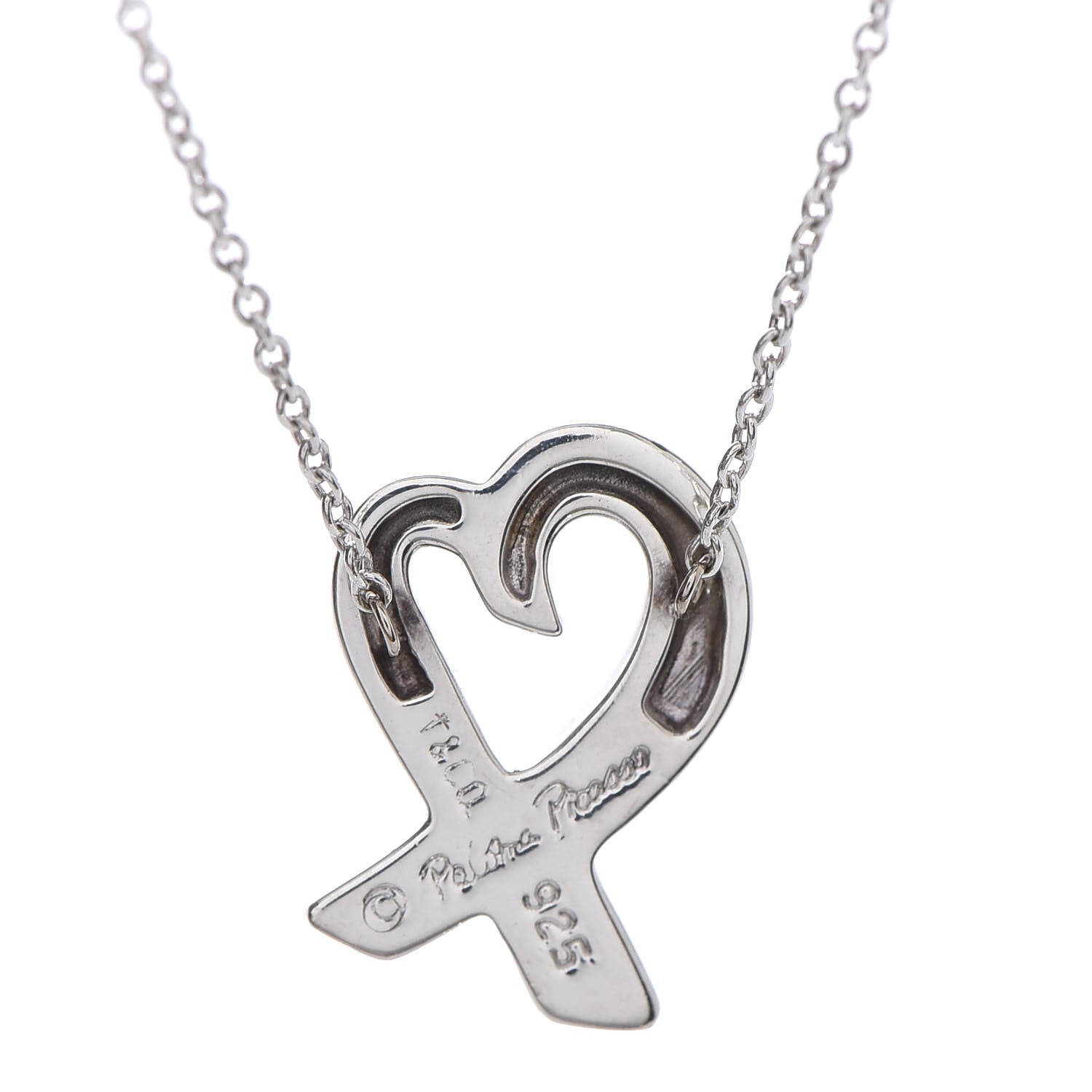 Tiffany Sterling Silver Small Paloma Picasso Loving Heart Pendant Necklace 5 of 7