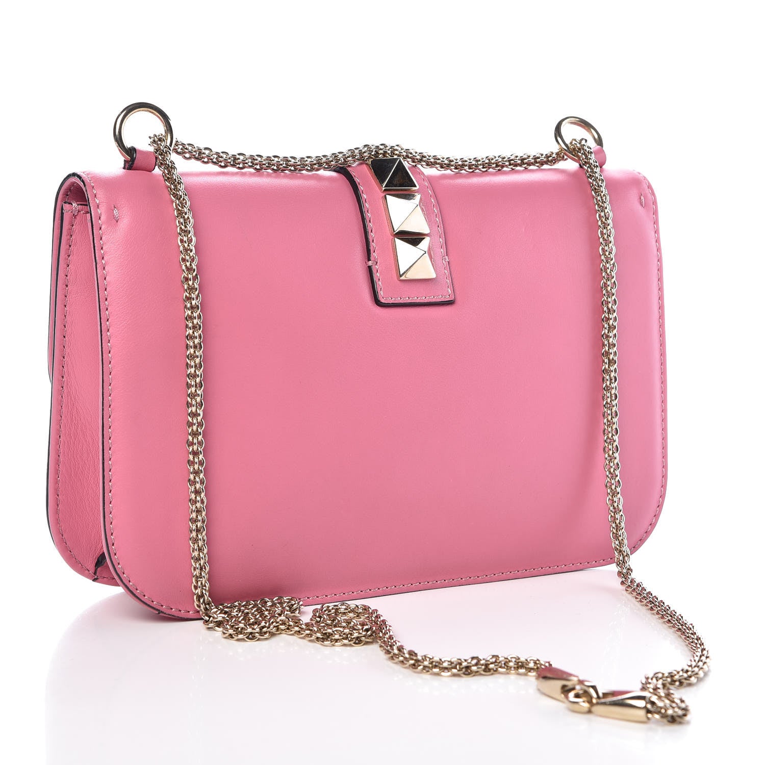 Valentino Garavani Vitello Medium Glam Lock Rockstud Flap Ninphea 3 of 9