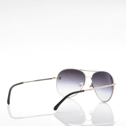 Chanel Aviator CC Sunglasses 4189-T-Q Silver 4 of 6