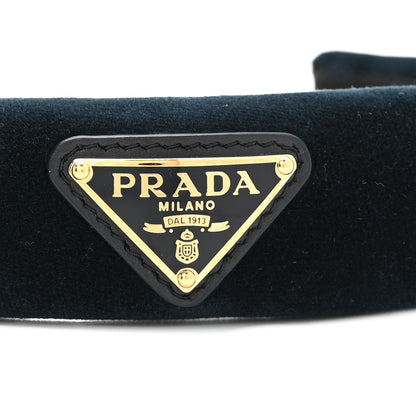 Prada Velvet Headband Petrolio 4 of 6
