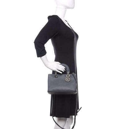 Christian Dior Bullcalf Mini Diorissimo Tote Grey Blue 3 of 11