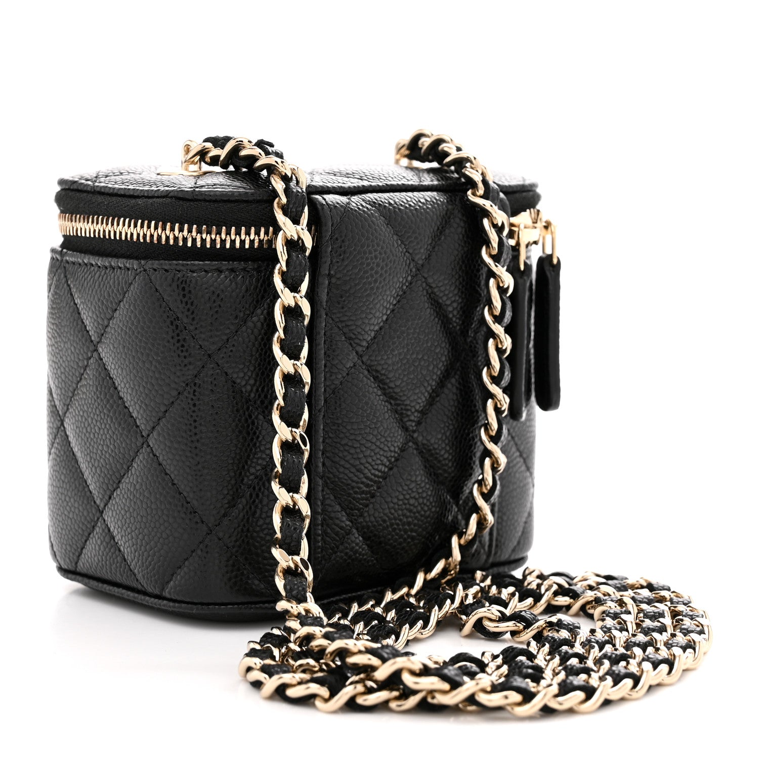 Chanel Caviar Quilted Mini Vanity Case With Chain Black 3 of 11