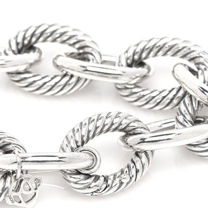 David Yurman Sterling Silver 18K Yellow Gold 19mm Extra Large Oval Link Bracelet 5 of 5