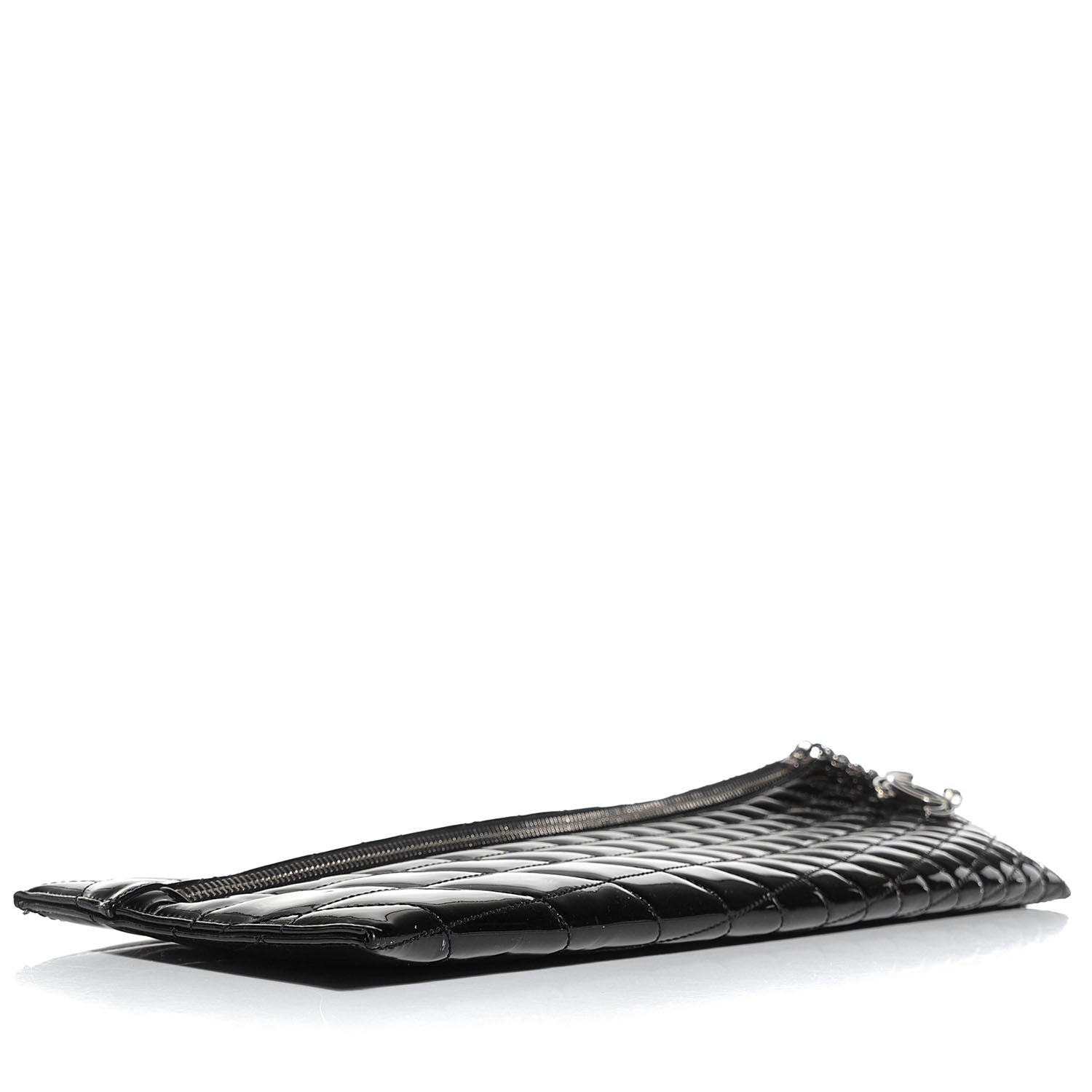 Chanel Patent Calfskin Geometric Quilted Large Kaleidoscope Clutch Black 4 of 7