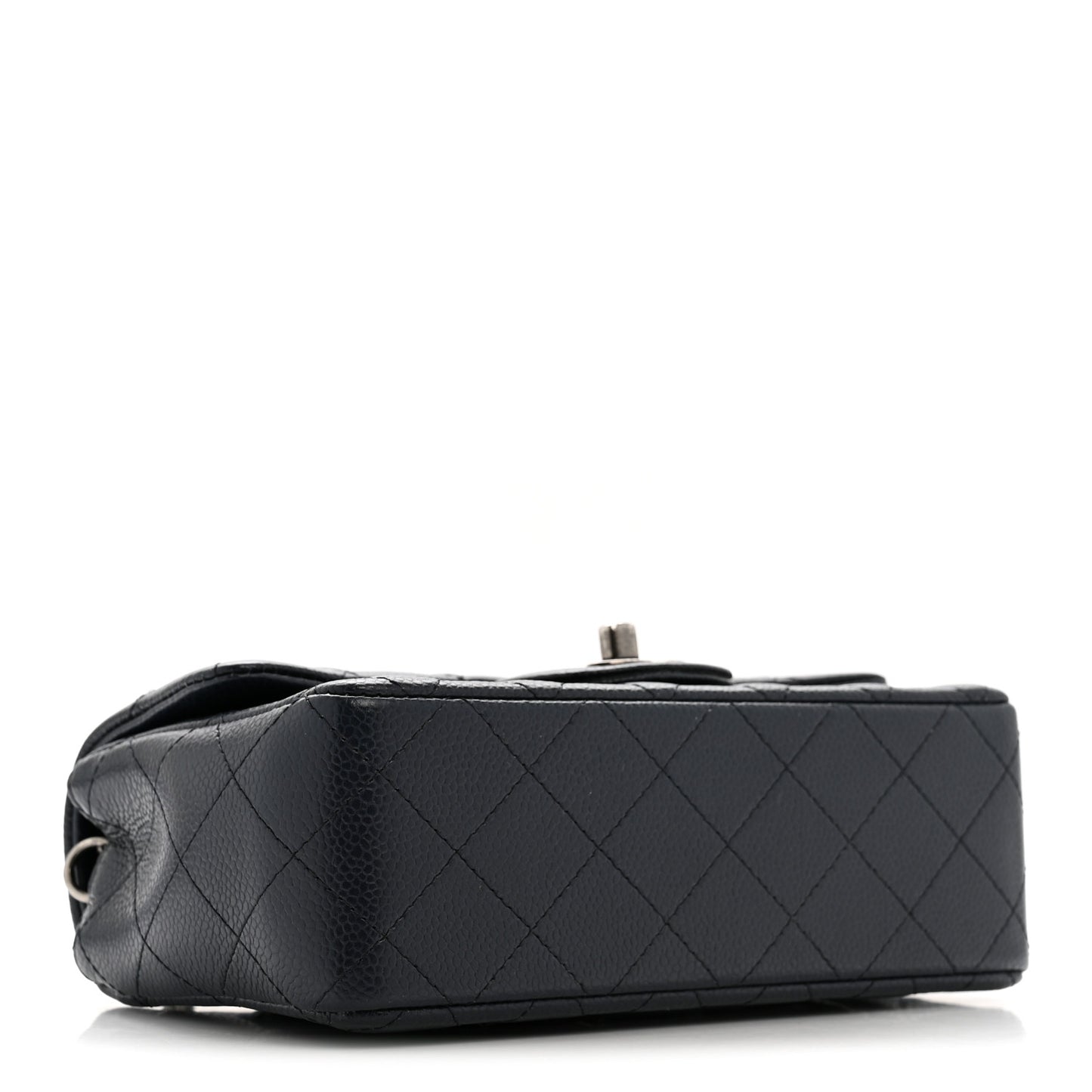 Caviar Quilted Mini Rectangular Flap Navy