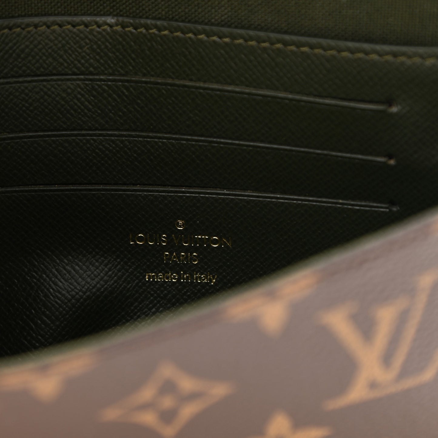 Monogram Felicie Strap & Go Kaki