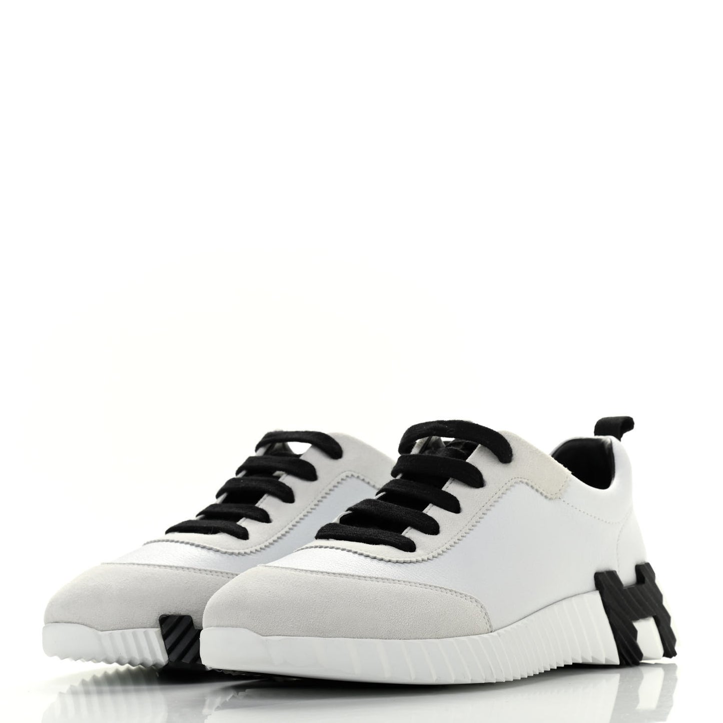 Goatskin Suede Goatskin Bouncing Sneakers 37 White Black