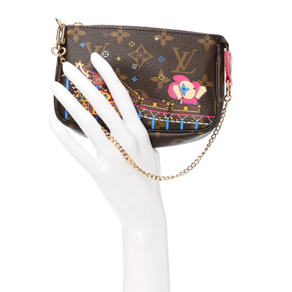 Louis Vuitton Monogram 2020 Christmas Animation Roller Coaster Mini Pochette Accessories Pivoine 2 of 8