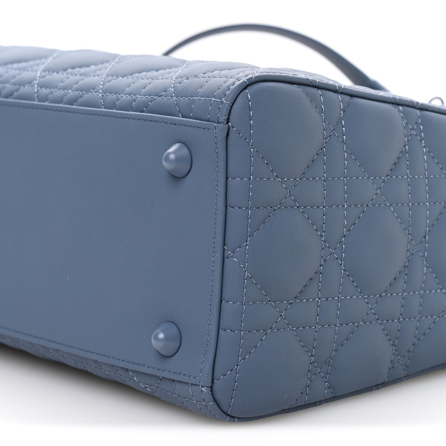 Ultra Matte Calfskin Cannage Large Lady Dior Denim Blue