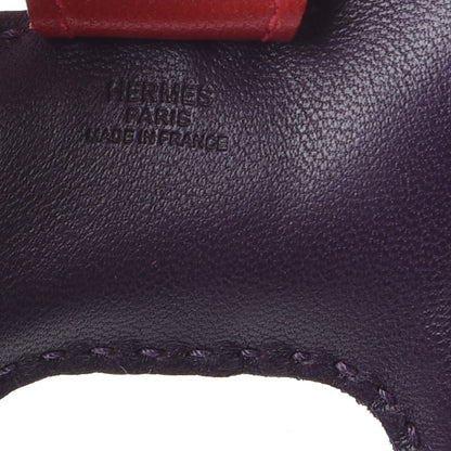 Hermes Milo Lambskin Grigri Rodeo Horse Bag Charm PM Raisin Flamingo Rouge Vif Argile 3 of 5