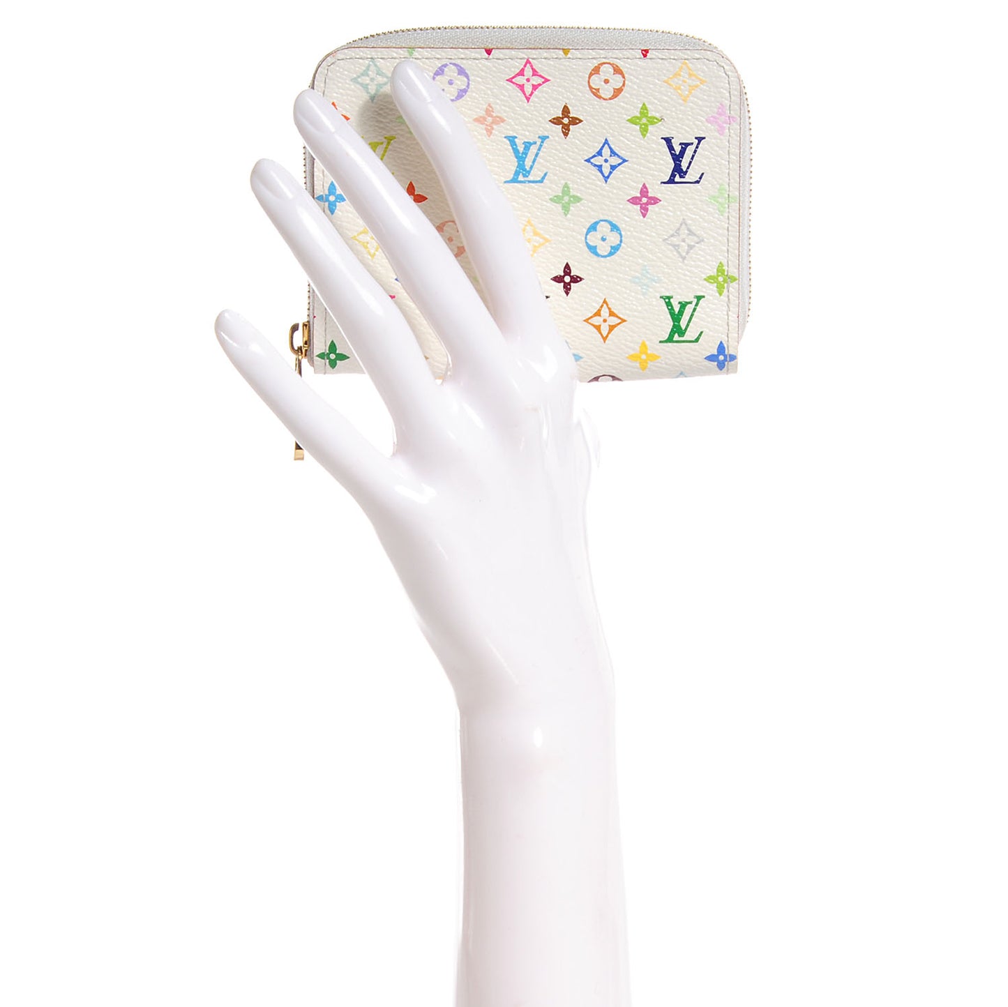 Monogram Multicolor Zippy Coin Purse Wallet White Litchi