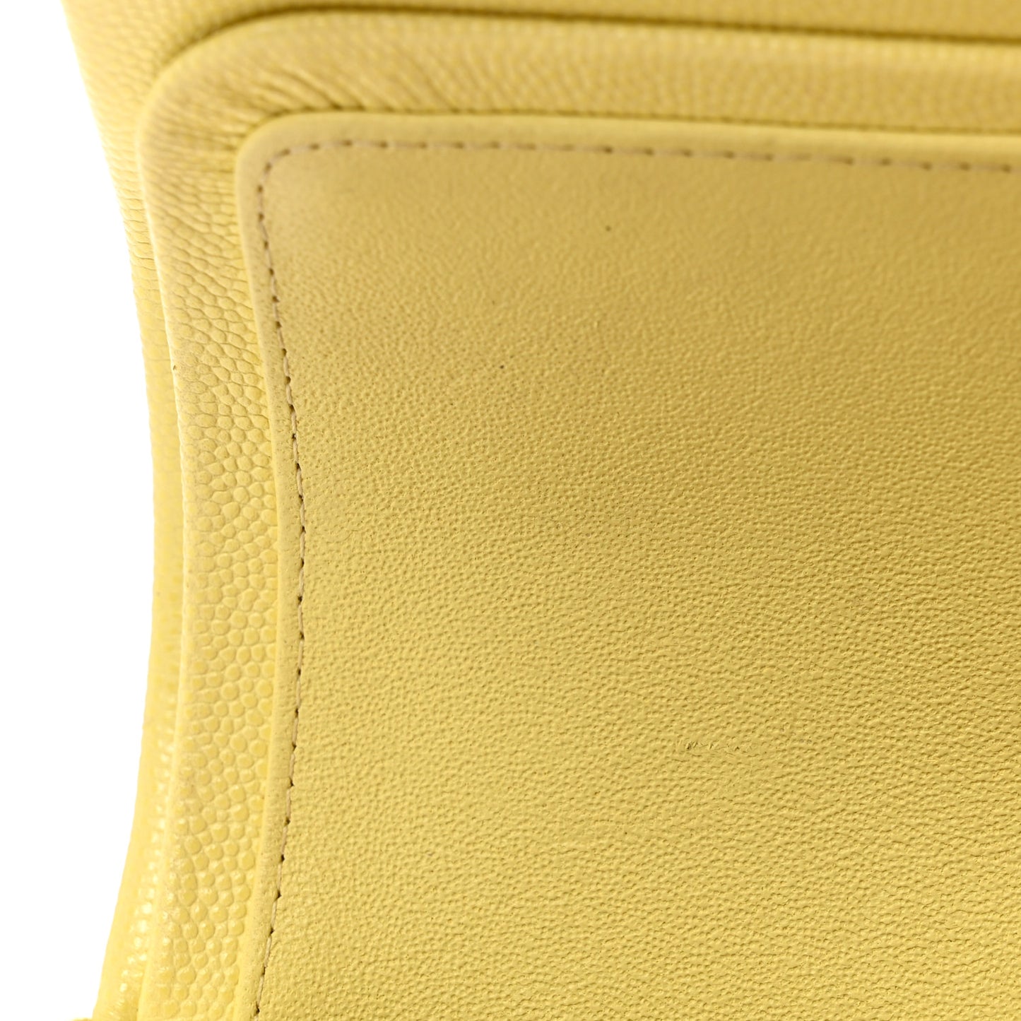Caviar Quilted Small Double Flap Light Yellow